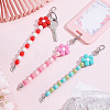 3Pcs Flower Handmade Polymer Clay & Silicone Pendant Decorations HJEW-PH02452-4