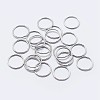 Rhodium Plated 925 Sterling Silver Round Rings STER-F036-03P-0.8x6-1