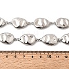 316L Surgical Stainless Steel Textured Flat Teardrop Link Chain Necklaces NJEW-D297-03P-5