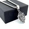 304 Stainless Steel Nordic Viking Dragon Pendant Necklaces for Men Women QO1478-5