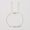 Natural White Jade & Brass Beads Braided Bead Bracelets for Women HH4245-4-1