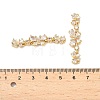 Brass Pave Clear Cubic Zirconia Connector Charms KK-Z139-12G-01-3