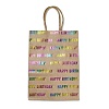 Happy Birthday Rainbow Color Stamping Kraft Paper Gift Tote Bags ABAG-K005-01E-1