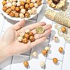100Pcs 2 Colors Bicone Unfinished Natural Wood Beads WOOD-CJ0002-71-4
