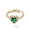 Brass Micro Pave Clear Cubic Zirconia Cuff Open Rings CU-CBA5C10-16G-4