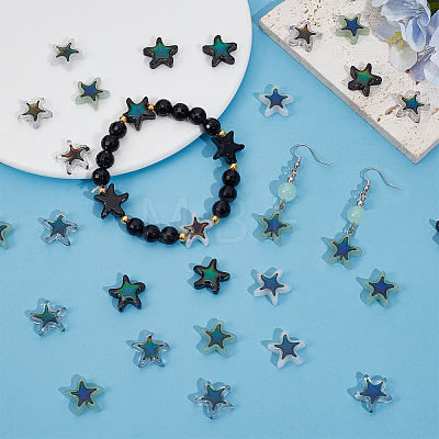 60Pcs 5 Colors Glass Beads GLAA-PA0001-73-1