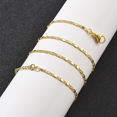 Brass Link Chain Necklaces for Women NJEW-D302-174G-1