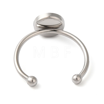 304 Stainless Steel Open Cuff Ring Components STAS-I306-05B-P-1