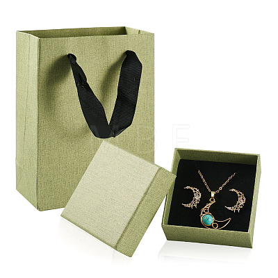 3Pcs Square Paper Jewelry Display Cases CON-TA0001-39E-01-1