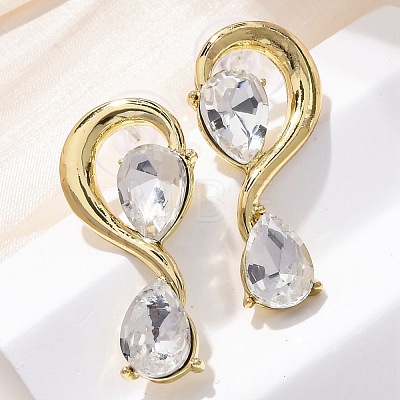 Alloy Rhinestones Stud Earrings EJEW-M075-04G-01-1