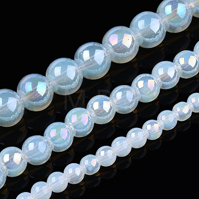 Electroplate Imitation Jade Glass Beads Strands LS-GLAA-T032-J4mm-AB02-1