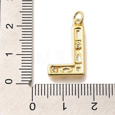 Brass Micro Pave Clear Cubic Zirconia Pendants KK-G521-01G-L-1