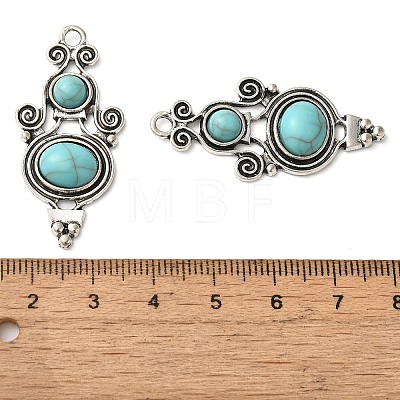 Tibetan Style Alloy Pave Imitation Turquoise Pendants FIND-NH0001-06AS-1