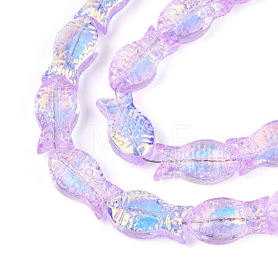 Transparency Electroplate Glass Beads Strands GLAA-T023-40A-04-1