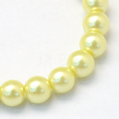 Baking Painted Pearlized Glass Pearl Round Bead Strands X-HY-Q003-4mm-64-1