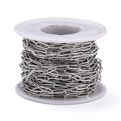 Tarnish Resistant 304 Stainless Steel Paperclip Chains CHS-D033-06P-02-1