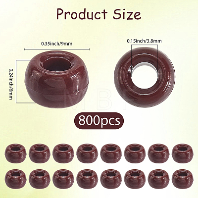 800Pcs Opaque Plastic Beads KY-SP0001-47F-1