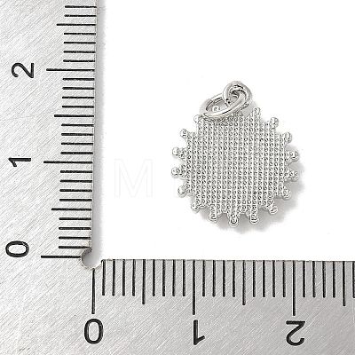 Brass Pave Natural White Shell Pendants KK-S522-06A-P-1