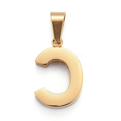 Ion Plating(IP) 304 Stainless Steel Letter Pendants STAS-H127-C-G-1