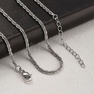 Brass Sterling Silver Chains Necklaces for Women NJEW-D302-25P-1