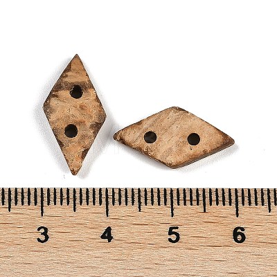 Carved Rhombus 2-hole Basic Sewing Button SHEL-K009-02-1