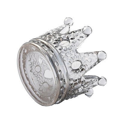 Embossed Glass Candle Holder AJEW-WH0041-83B-1