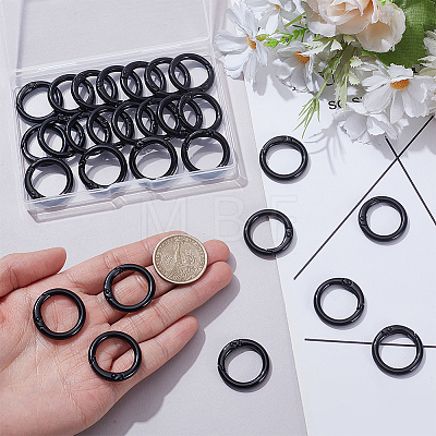 30Pcs Spray Painted Eco-Friendly Alloy Spring Gate Rings FIND-SP0006-04-1