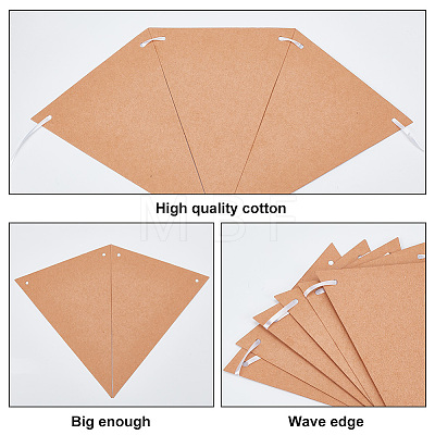 Kraft Paper Pennant Flags Banners FIND-WH0152-227-1