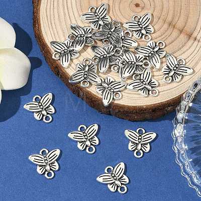 Butterfly Tibetan Style Alloy Links connectors X-TIBE-5369-AS-LF-1