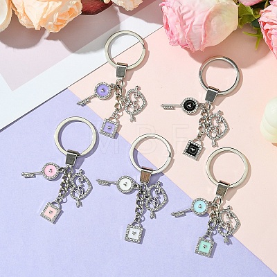 Alloy Enamel & Rhinestone Keychain KEYC-YW00074-01-1