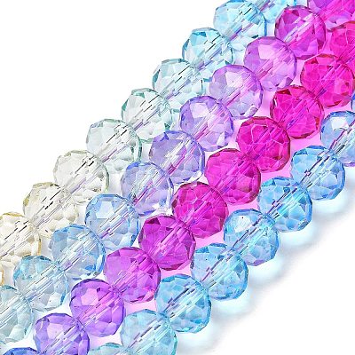 Transparent Painted Glass Beads Strands DGLA-A034-T6mm-A14-1