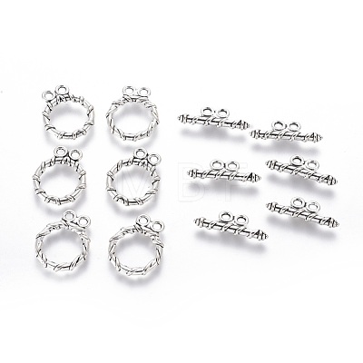 Tibetan Style Alloy Toggle Clasps X-LF10797Y-1