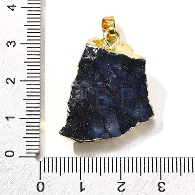 Raw Rough Natural Dyed Quartz Crystal Pendants G-G895-05LG-06-1