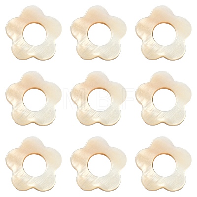 30Pcs Natural Freshwater Shell Beads Frames SHEL-CJ0001-27-1