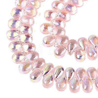 Electroplate Transparent Glass Beads Strands EGLA-N057-01A-06-1