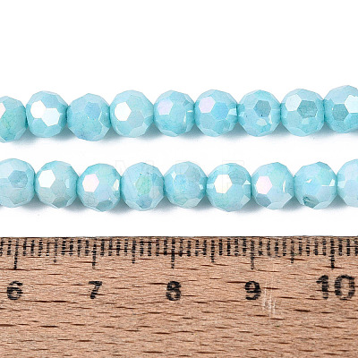 Anti-Tarnish Electroplate Glass Beads Strands EGLA-ZX010-6mm-10-1