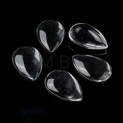 Transparent Teardrop Glass Cabochons X-GGLA-R024-30x20-1