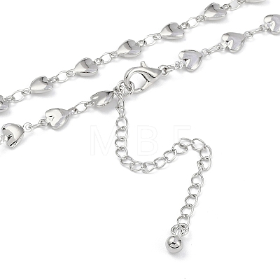 Simple Alloy Heart Link Chain Necklaces for Women NJEW-K384-05P-1