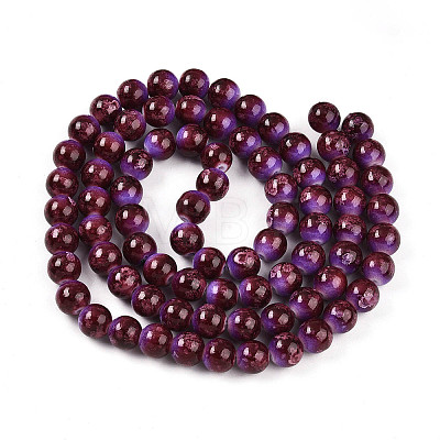Baking Paint Glass Beads Strands DGLA-N008-10mm-04-1