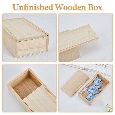 Rectangle Unfinished Wood Gift Storage Box CON-WH0094-38A-1