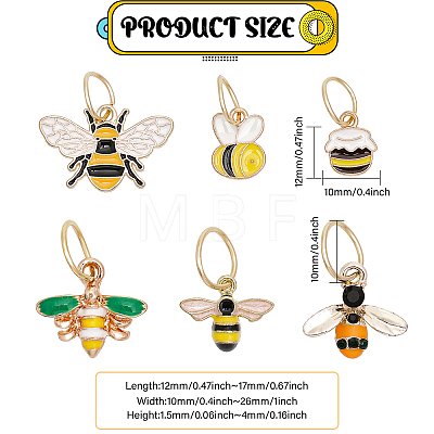 Zinc Alloy Enamel Bees & Honey Jar Pendants HJEW-AB00017-1