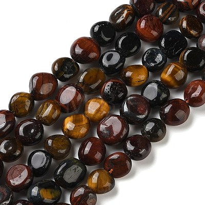 Three-Color Natural Tiger Eye Beads Strands G-C268-A04-8x10mm-1