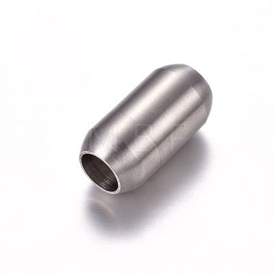304 Stainless Steel Magnetic Clasps with Glue-in Ends X-STAS-Q164-1
