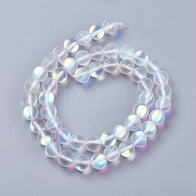 Synthetic Moonstone Beads Strands G-E468-G01-6mm-1