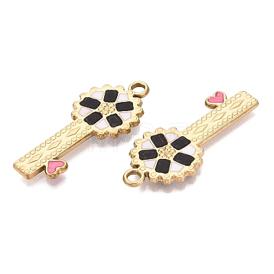 303 Stainless Steel Enamel Pendants STAS-Q110-34G-01-1