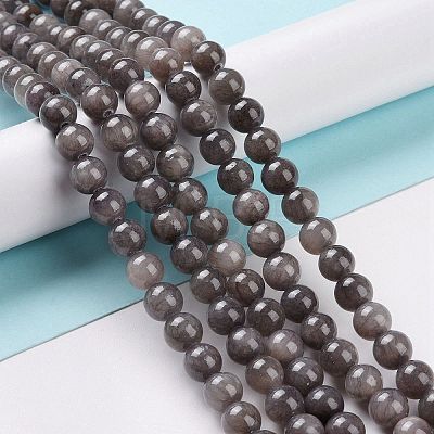 Natural Mashan Jade Round Beads Strands G-D263-8mm-XS29-1