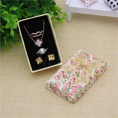 Flower Pattern Cardboard Jewelry Packaging Box CBOX-L007-003C-1