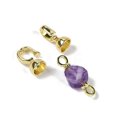 Natural Amethyst with Brass Fold Over Clasps G-G141-02G-04-1