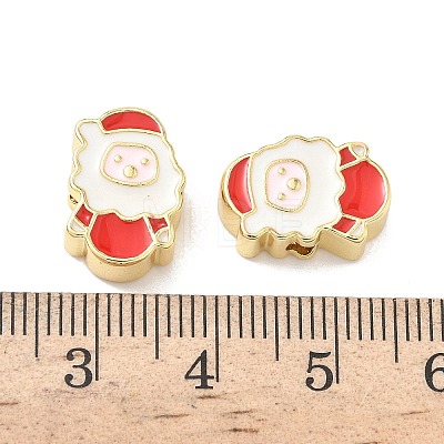 Christmas Brass Enamel Beads KK-I474-G01-1