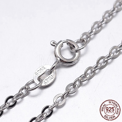 Anti-Tarnish Rhodium Plated 925 Sterling Silver Cable Chains Necklaces NJEW-M157-30C-22-1